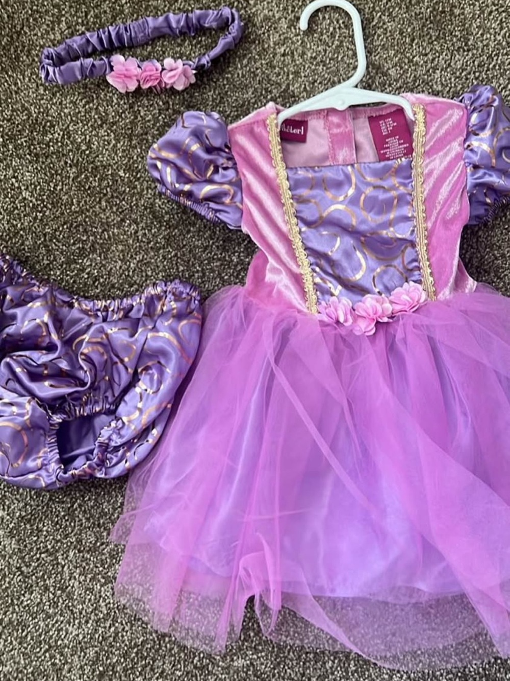 Disney tangled rapunzel Princess Tutu Costume with Headband 12 months never worn